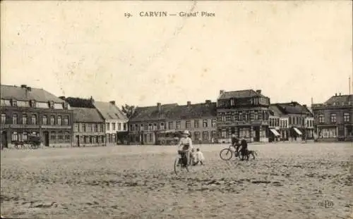 Ak Carvin Pas de Calais, Marktplatz