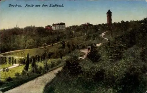 Ak Tczew Dirschau Pommern, Stadtpark