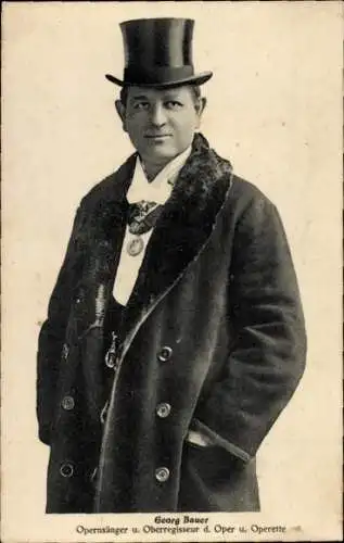 Ak Opernsänger Georg Bauer, Portrait