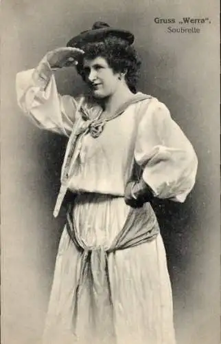 Ak Gruß Werra, Soubrette, Portrait
