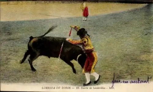 Ak Corrida de Toros, Pose de banderilles