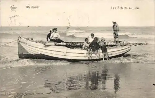 Ak Westende Westflandern, les Enfants au Jeu