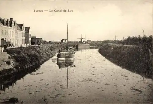 Ak Furnes Veurne Westflandern, Le Canal de Loo