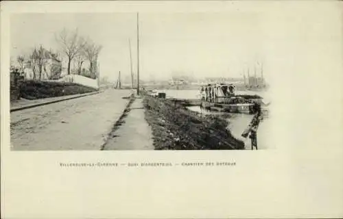 Ak Villeneuve La Garenne Hauts de Seine, Quai d'Argenteuil, Chantier des Bateaux