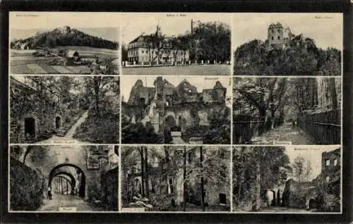 Ak Proszowka Schlesien, Burg Greifenstein, Schloss, Ruine, Burghof, Burgtor