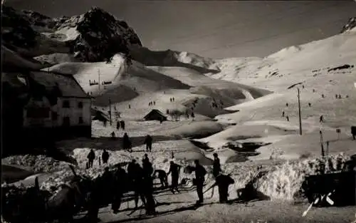 Ak La Mongie Hautes-Pyrénées, Abfahrt zum Skifahren