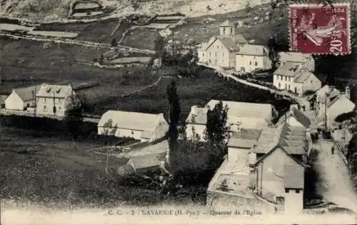 Ak Gavarnie Hautes Pyrénées, Quartier de l'Eglise
