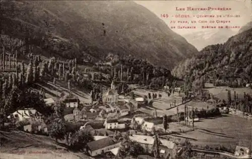 Ak Gèdre Hautes Pyrénées, Panorama, Quartier de l'Eglises