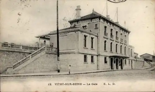 Ak Vitry sur Seine Val de Marne, Gare