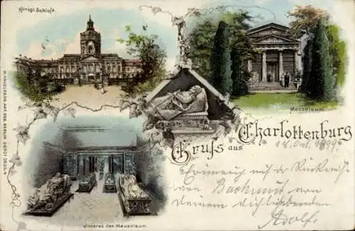 Litho Berlin Charlottenburg, Königliches Schloss, Mausoleum, Inneres