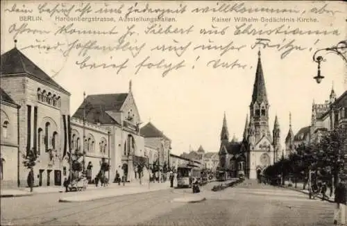 Ak Berlin Charlottenburg, Hardenbergstraße, Ausstellungshallen, Kaiser Wilhelm Gedächtnis Kirche