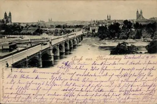 Ak Magdeburg an der Elbe, Brücke