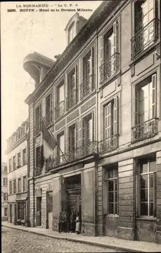 Ak Rouen Seine-Maritime, Hotel der Militärabteilung