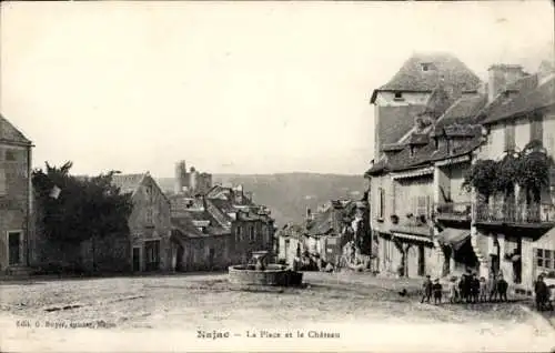 Ak Najac Aveyron, Der Ort und das Schloss