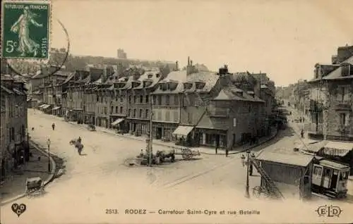 Ak Rodez-Aveyron, Carrefour Saint Cyre und Rue Beteille