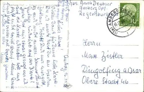 Ak Amberg in der Oberpfalz Bayern, Anlage am Wingershofer Tor, Springbrunnen