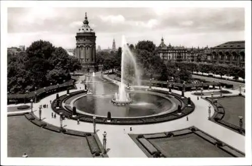 Ak Mannheim in Baden, Wasserturm, Friedrichsplatz