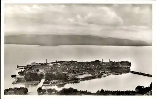 Ak Lindau am Bodensee Schwaben, Flugzeugaufnahme