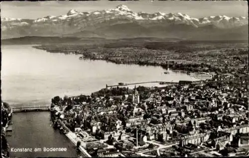 Ak Konstanz am Bodensee, Panorama, Fliegeraufnahme