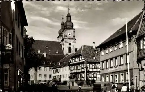 Ak Amorbach im Odenwald Unterfranken, Marktplatz, Fachwerkgebäude