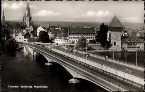 Ak Konstanz am Bodensee, Rheinbrücke