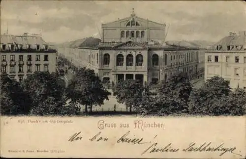 Ak München, königliches Theater, Gärtnerplatz