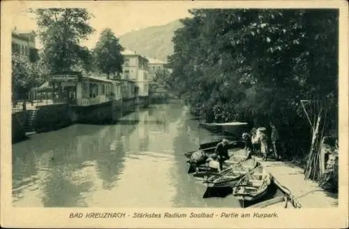 Ak Bad Kreuznach an der Nahe, Kurpark, Ruderboote