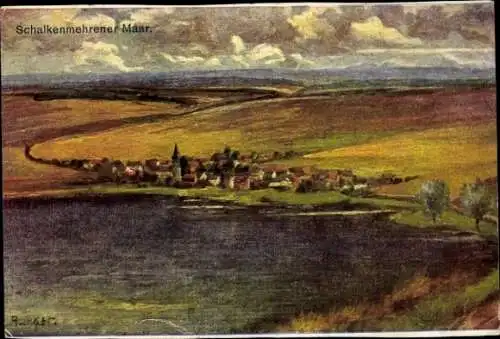 Künstler Ak Schalkenmehren in der Eifel, Schalkenmehrener Maar