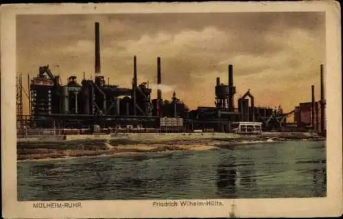 Ak Mülheim an der Ruhr, Friedrich Wilhelm Hütte, Schornsteine