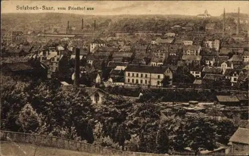 Ak Sulzbach im Saarland, Blick vom Friedhof