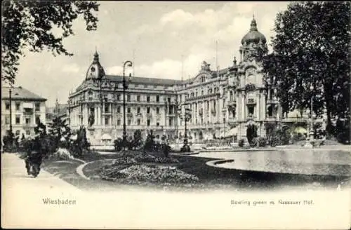 Ak Wiesbaden in Hessen, Bowling Green, Nassauer Hof