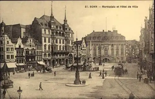 Ak Bonn am Rhein, Marktplatz, Rathaus