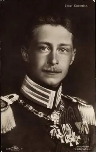 Ak Kronprinz Wilhelm von Preußen, Portrait in Uniform, Orden