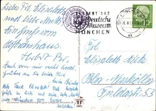 Künstler Ak Das Münchner Hofbräuhaus lässt mich nimmer aus, Betrunkener, A. Lengauer Nr. 2102