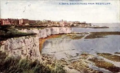 Ak Broadstairs Kent England, Blick von Westcliff