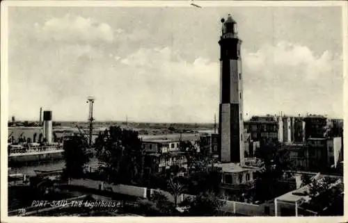 Ak Port Said Ägypten, Leuchtturm