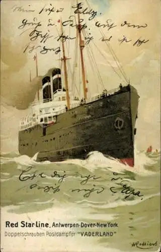 Künstler Litho Cassiers, Postdampfer Vaderland, Red Star Line