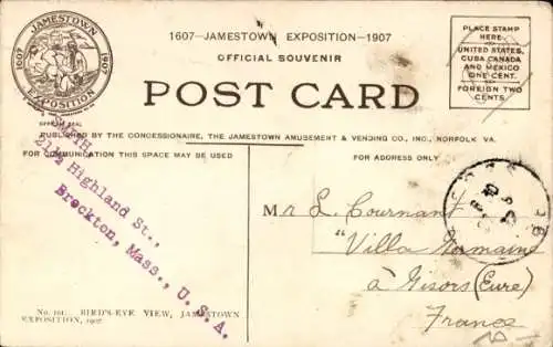Ak Jamestown Exposition 1907, Vogelperspektive