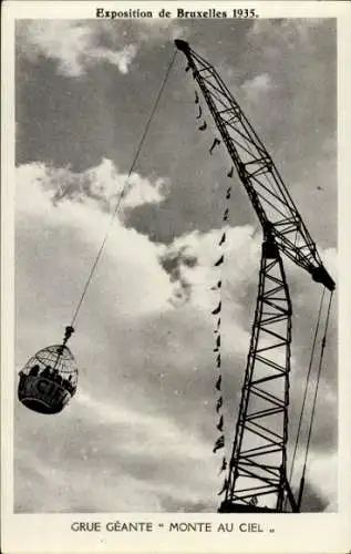 Ak Brüssel Ausstellung 1935, Riesenkranich steigt in den Himmel