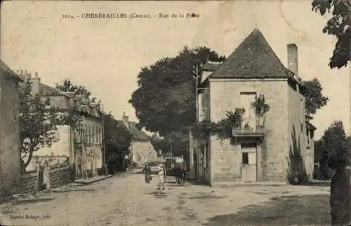 Ak Chénérailles Creuse, Rue de la Poste