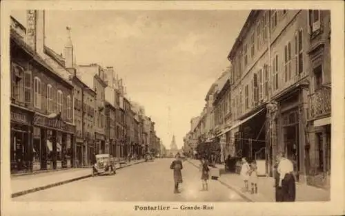 Ak Pontarlier-Doubs, Grande Rue