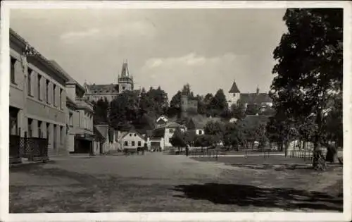 Ak Zruč nad Sázavou Srutsch an der Sasau Mittelbömen, Platz, Häuser