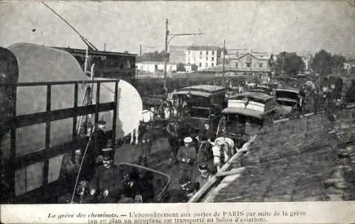 Streik der Ak Cheminots, Stau vor den Toren von Paris