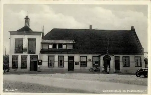 Ak Melissant Südholland, Gemeentehuis en Postkantoor