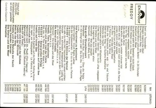 Ak Schauspieler, Sänger, Freddy Quinn, Portrait, Autogramm