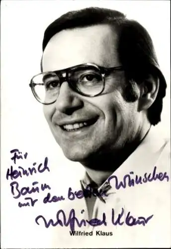 Ak Schauspieler Wilfried Klaus, Portrait, Autogramm