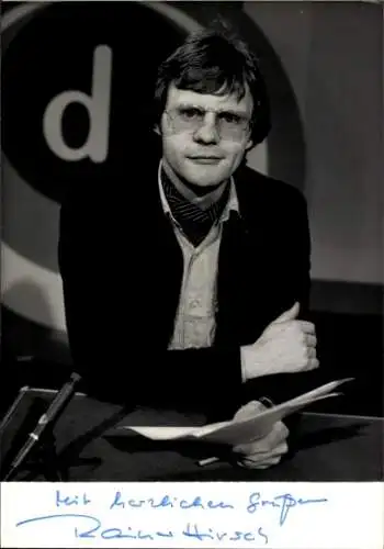 Ak Schauspieler Rainer Hirsch, Portrait, ZDF Die Drehscheibe, Autogramm