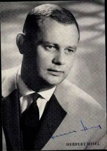 Ak Humorist Herbert Hisel, Portrait, Autogramm