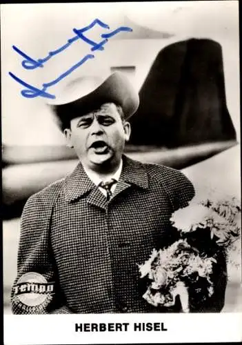 Ak Humorist Herbert Hisel, Portrait, Autogramm