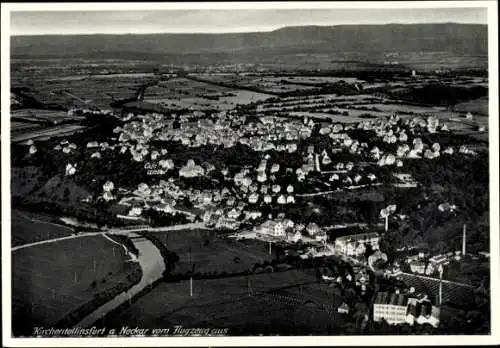 Ak Kirchentellinsfurt in Württemberg, Fliegeraufnahme